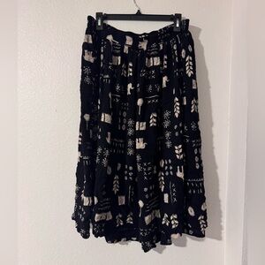 Vintage Stonebridge Black and White Patterned Women's Skirt 1X